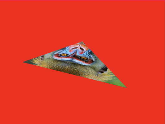 동일한 텍스처가 적용된 삼각형을 한 각도에서 본 모습