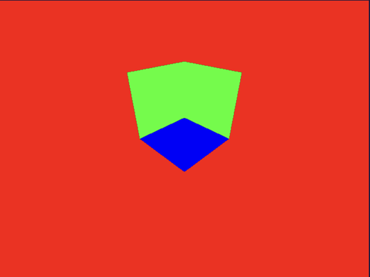 다른 면에 의해 가려져야 할 일부 면이 관통하는 모습