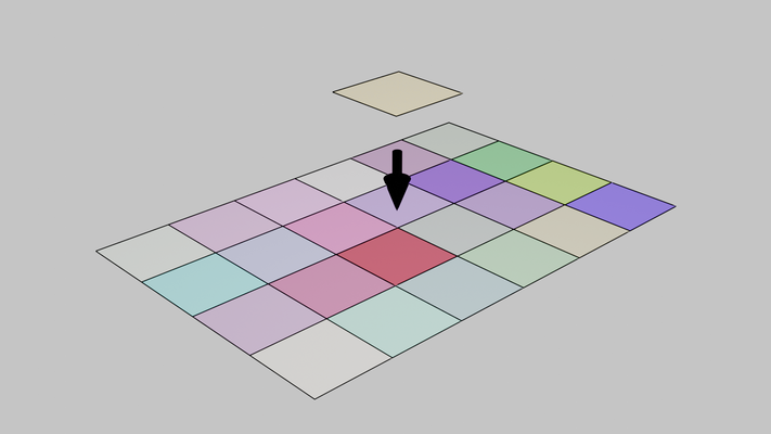 새 픽셀은 블렌딩을 통해 기존 픽셀과 합쳐집니다.